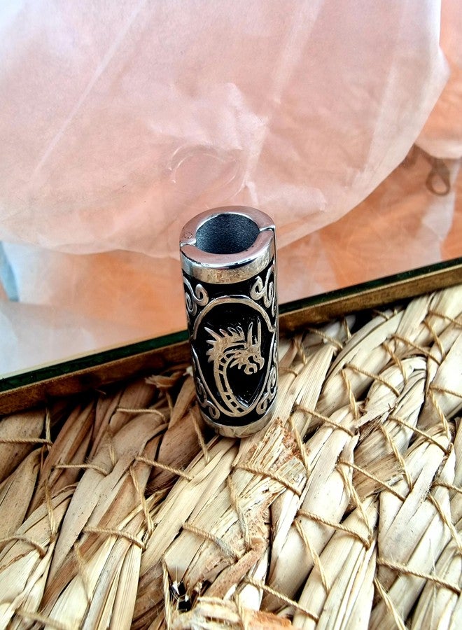 VALHALLA Opening Viking Beard Bead for Men 1pcs, Viking Hair Accessories 8x12x20mm, Dragon, Silver Stainless Steel Large - Image 4